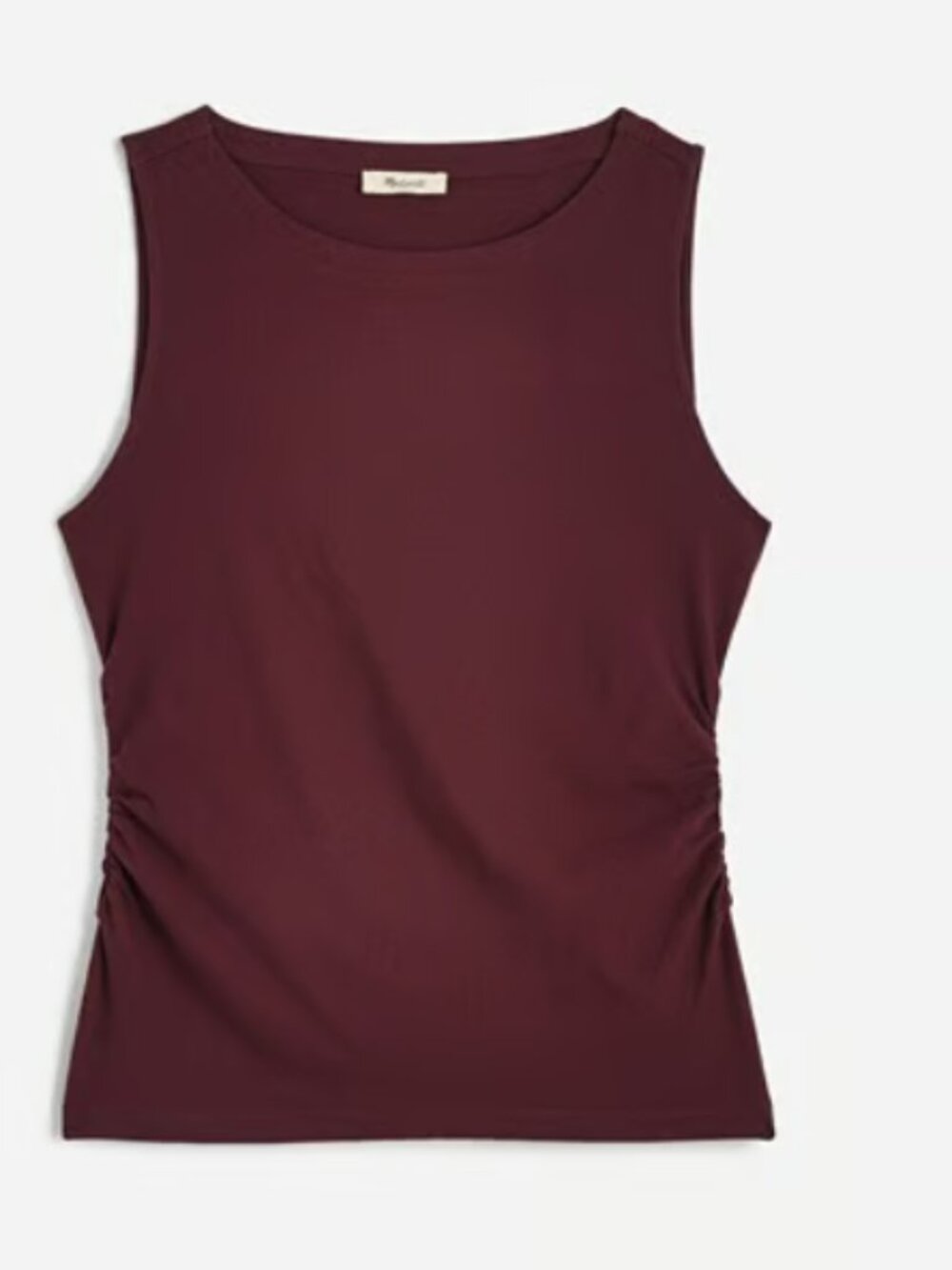 Madewell Cinched Crewneck Tank in Dark Fig